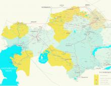 Карта казахстана подробная со спутника